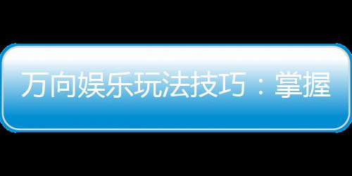 万向娱乐玩法技巧:掌握这些秘诀让你轻松赢牌