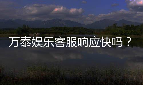 万泰娱乐客服响应快吗？实测体验告诉你答案