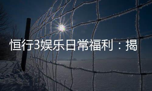 恒行3娱乐日常福利：揭秘会员专属优惠与惊喜礼遇
